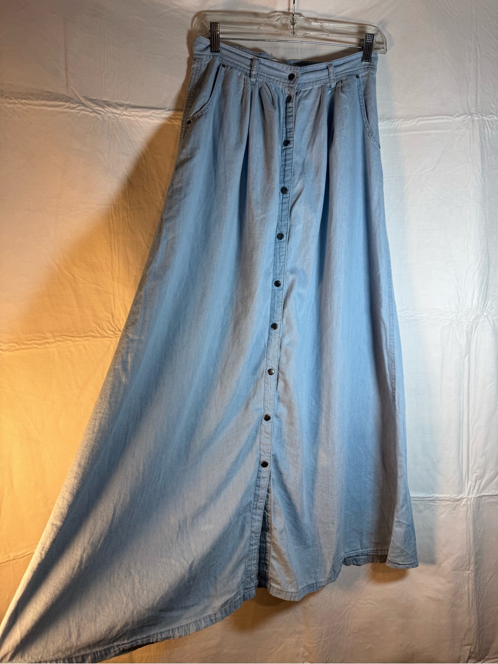 pistola Light Blue Button-Front Maxi Skirt *wrinkled from storage*